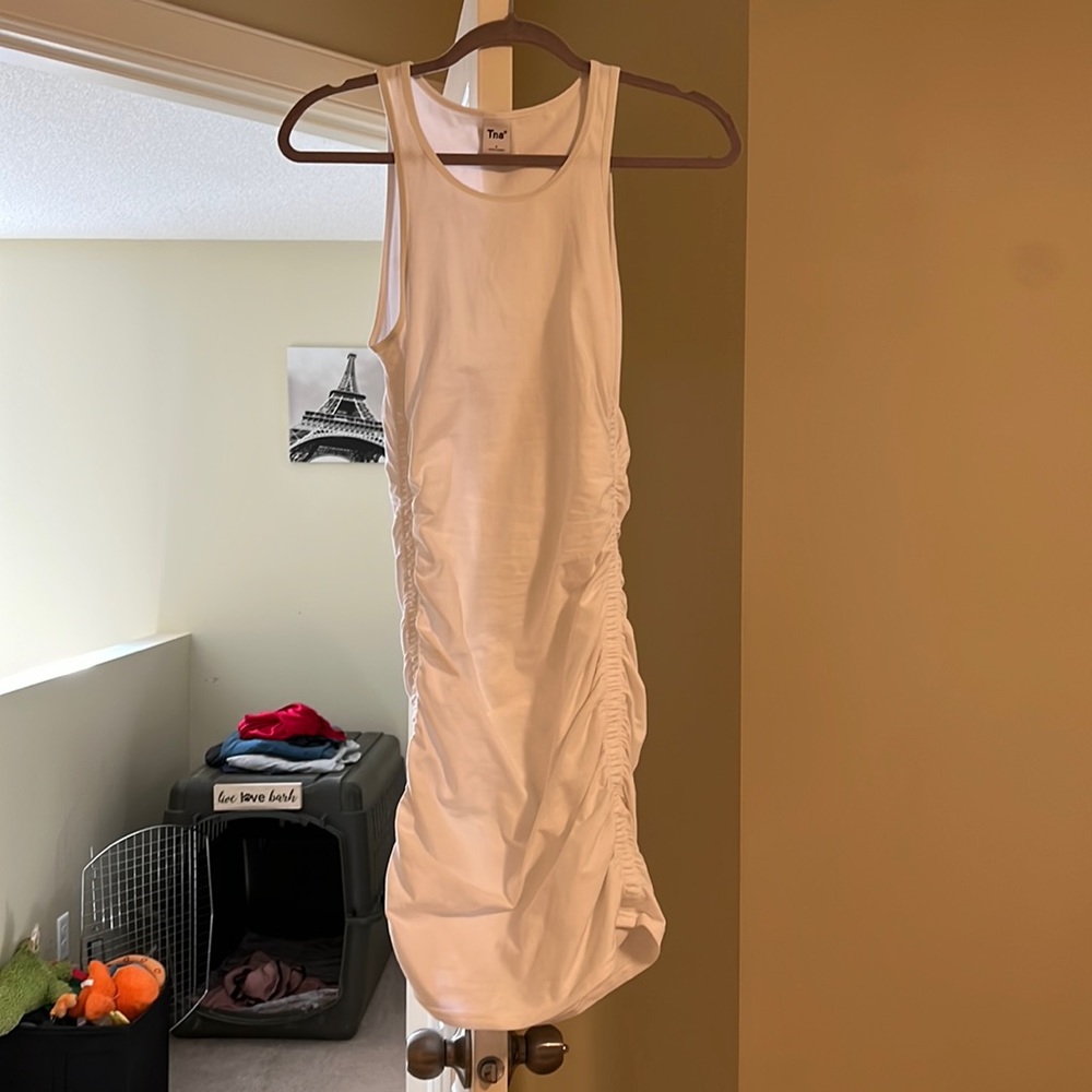 TNA white bodycon dress